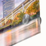 Large abstract wall art in muted earth tones on canvas, featuring mid-century modernist design.