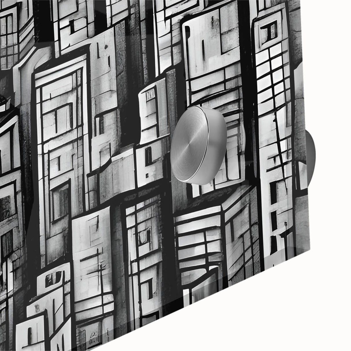 Large abstract wall art in mid-century modernist style, featuring muted earth tones on canvas, ideal for dining room decor.