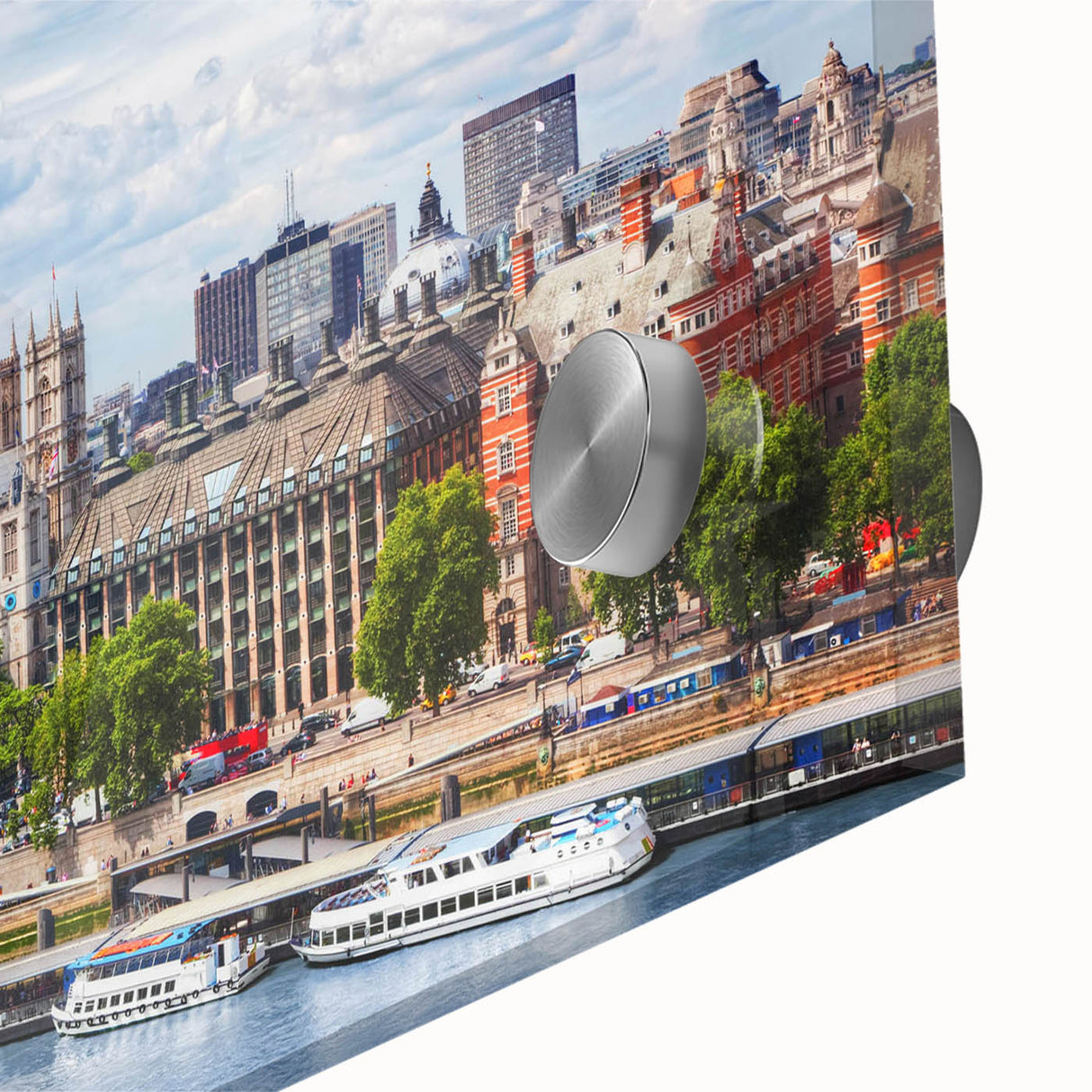 Large abstract wall art in mid-century modernist style, featuring muted earth tones on canvas.