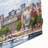 Large abstract wall art in mid-century modernist style, featuring muted earth tones on canvas.