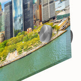 Large abstract wall art in muted earth tones on canvas, featuring mid-century modernist design.