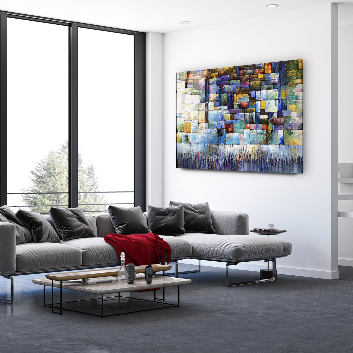 The Western Wall - Colorful Abstract Art Print by Yossi Bitton