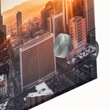 Large abstract wall art in muted earth tones on canvas, featuring mid-century modernist style.