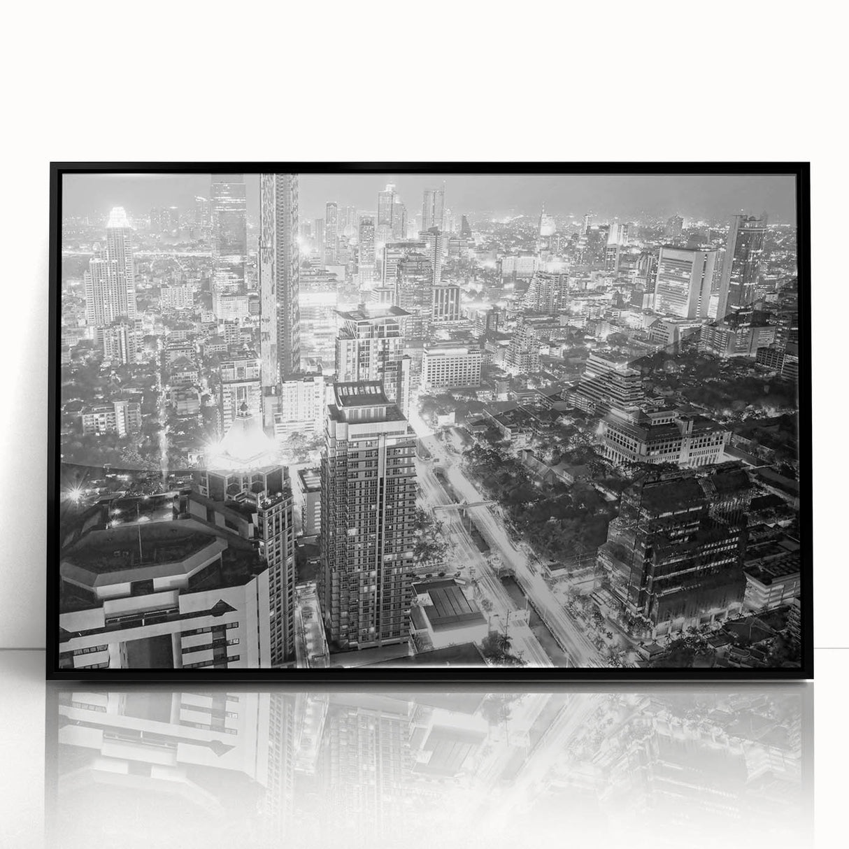 Large abstract wall art featuring swirling blue and gray tones on canvas, suitable for modern living room decor.