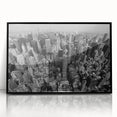 Large abstract wall art featuring swirling blue and gray tones on canvas, ideal for modern art wall decor.