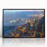 Large abstract wall art featuring swirling blue and gold patterns on canvas, ideal for modern art wall decor.