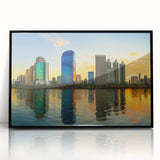 Large abstract wall art featuring swirling blue and green patterns on canvas, ideal for modern art wall decor.