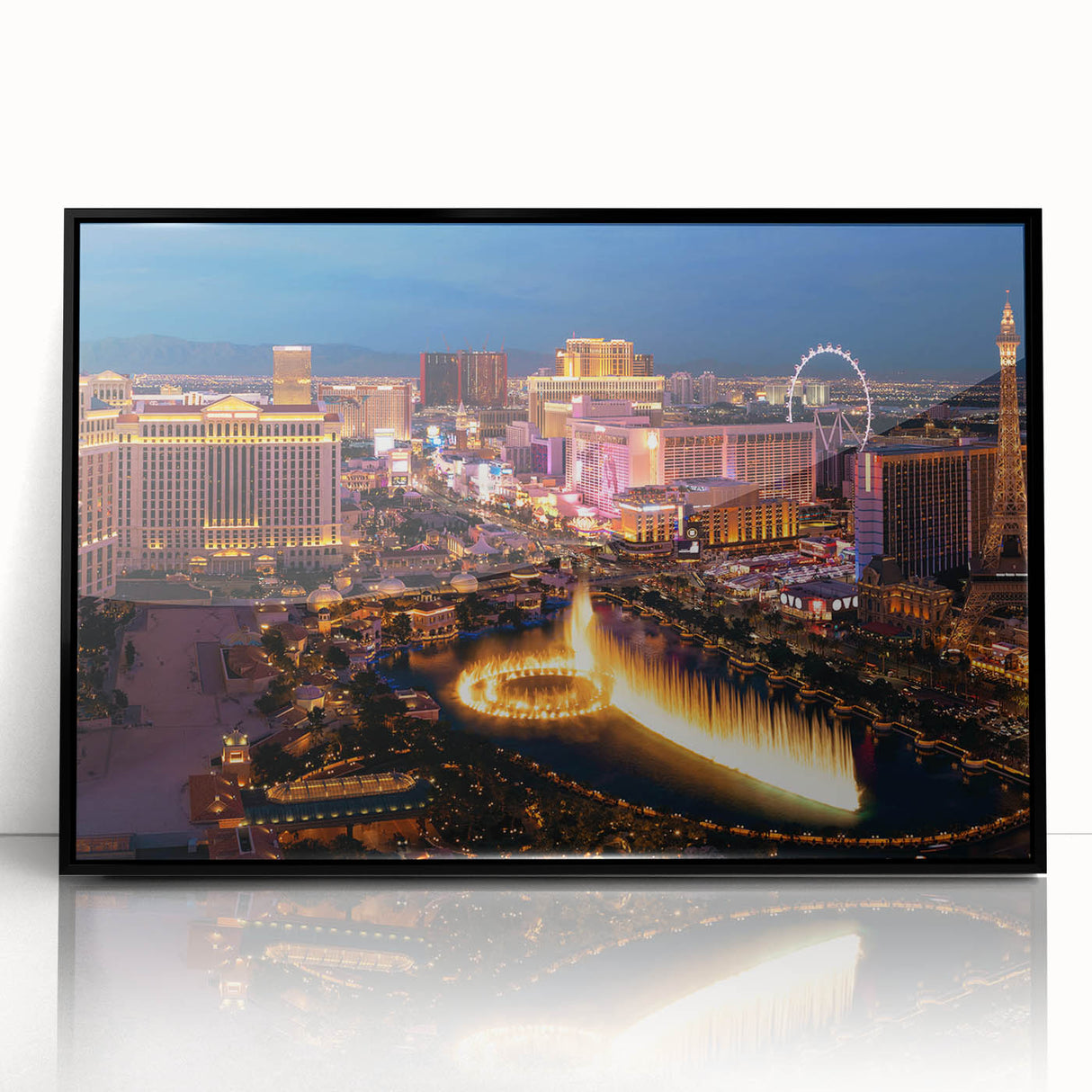 Large abstract wall art featuring swirling blue and gold patterns on canvas, ideal for modern living room decor.