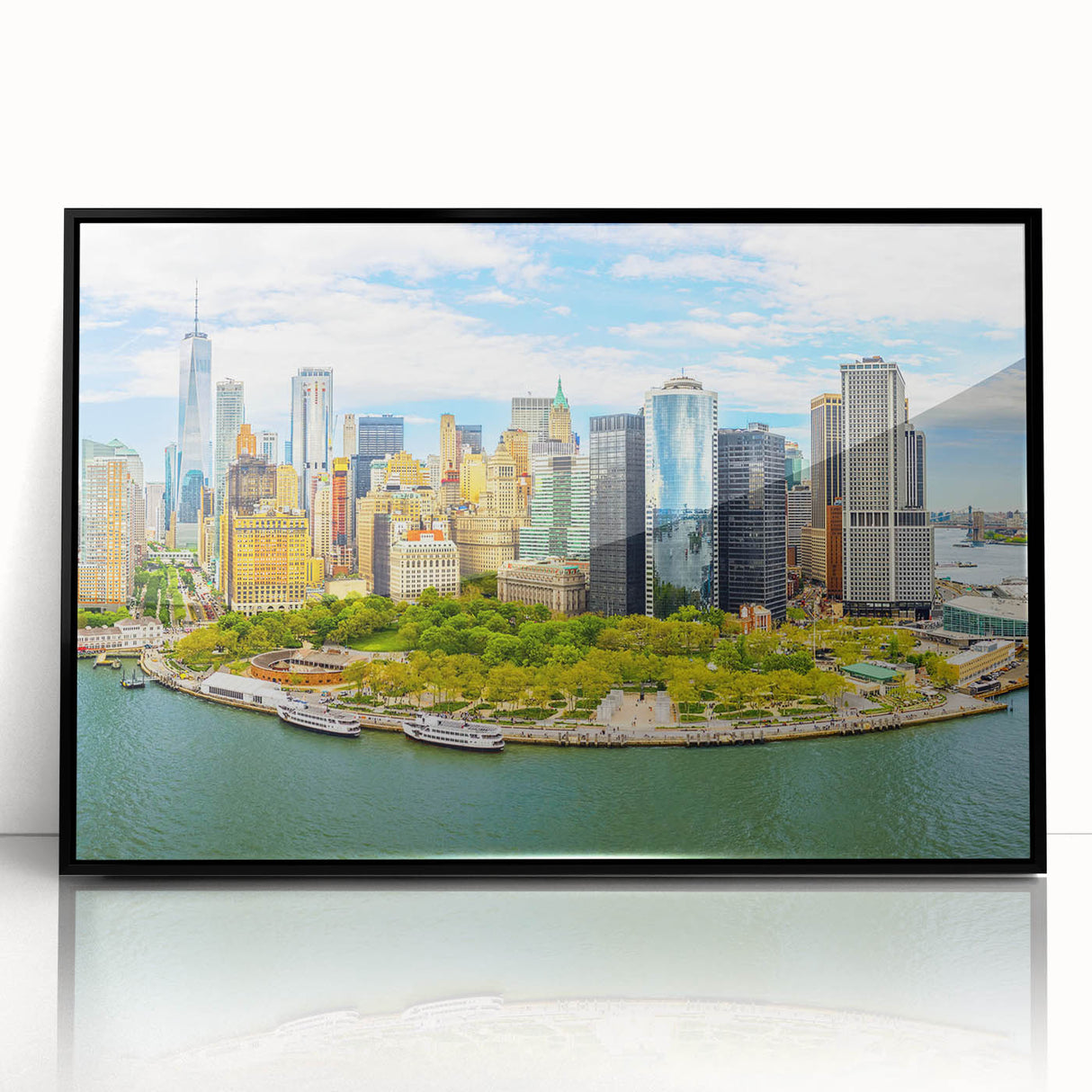 Large abstract wall art featuring geometric shapes in muted earth tones, printed on canvas.