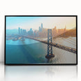 Large abstract wall art in vibrant orange and blue tones on canvas, ideal for modern living room decor.