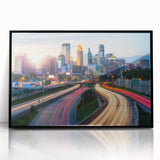 Large abstract wall art featuring swirling blue and gray tones on canvas, suitable for modern living room decor.