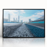 Large abstract wall art in muted earth tones on canvas, featuring mid-century modernist design.