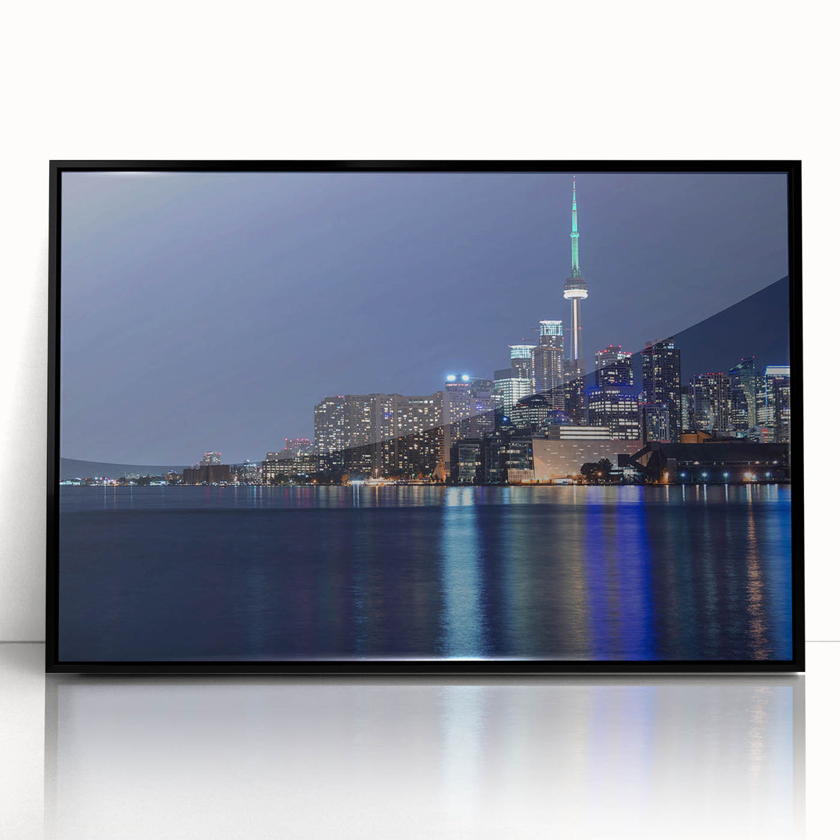 Large abstract wall art featuring swirling blues and oranges on canvas, ideal for modern living room decor.