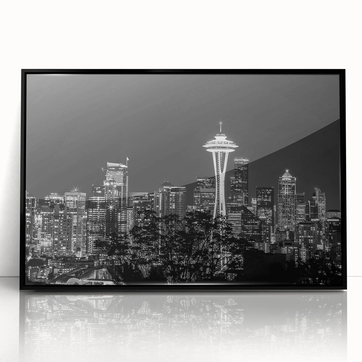 Large abstract wall art featuring swirling blue and gray tones on canvas, ideal for enhancing a modern living room ambiance.