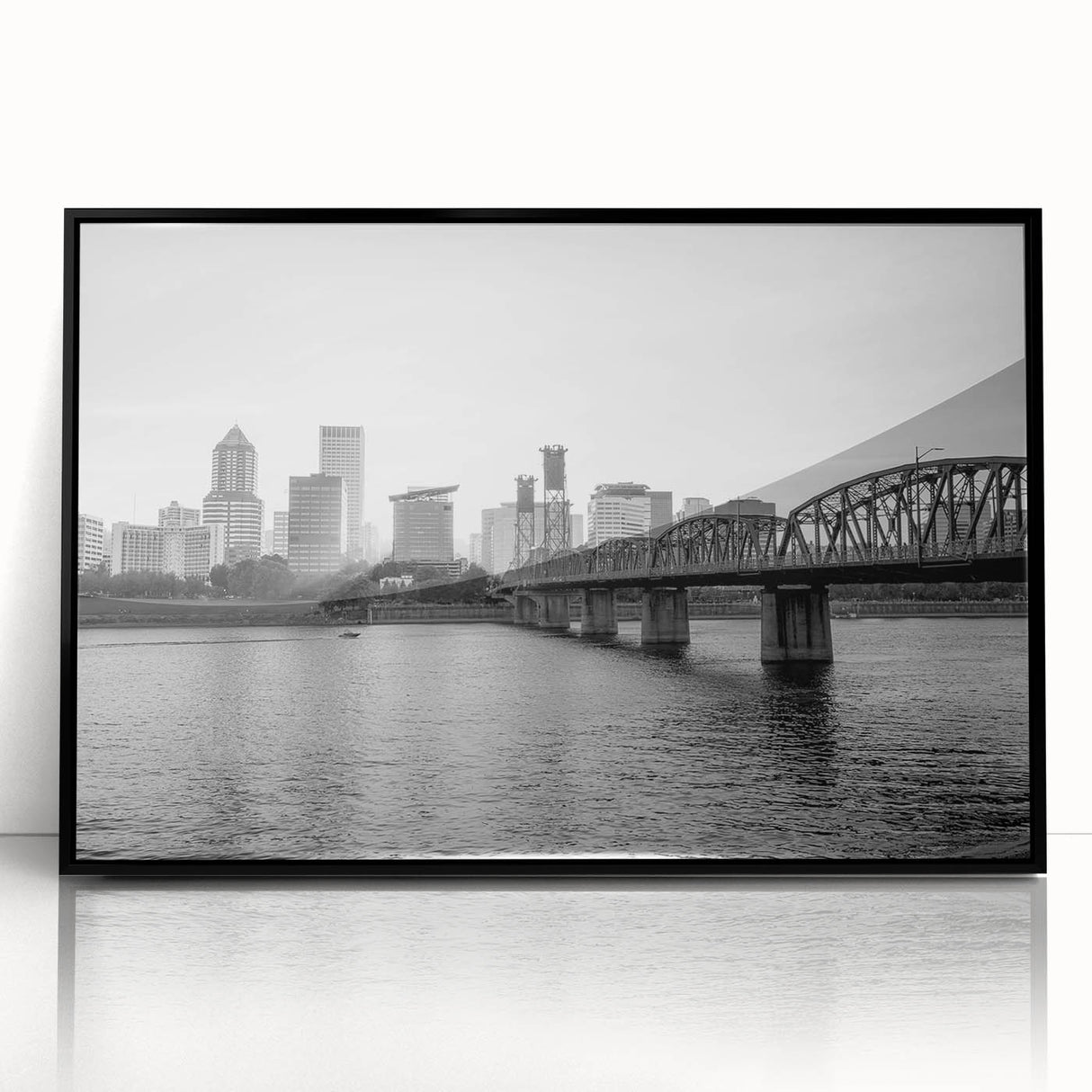 Large abstract wall art on canvas, featuring swirling blue and grey tones, ideal for modern art wall decor.