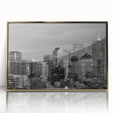 Large art print featuring a mid-century modernist abstract design in muted pastel colors, ideal for nursery wall decor.