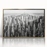 Large art print featuring mid-century modernist geometric shapes in muted tones, ideal for modern nursery wall decor.