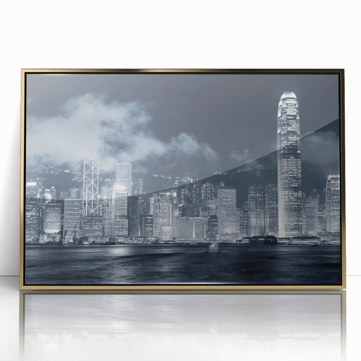 Large art print featuring a mid-century modernist abstract design in muted earth tones on canvas.