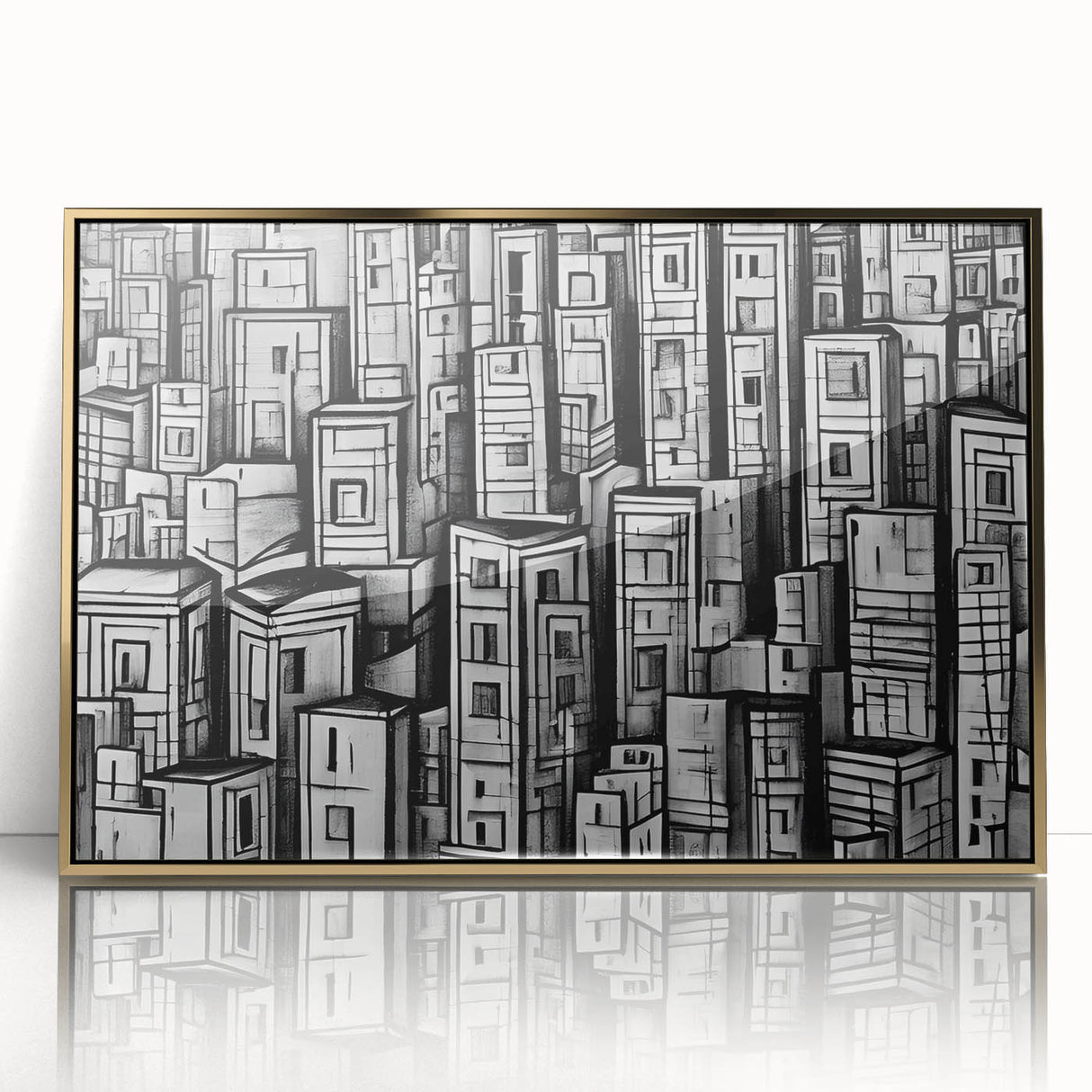 Large art print featuring mid-century modernist abstract shapes in pastel colors on canvas, suitable for nursery wall art.