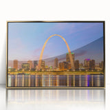 Large art print of a mid-century modernist abstract composition in muted earth tones on canvas.