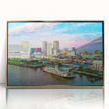 Mid-century modernist art print featuring geometric shapes in muted earth tones, ideal for nursery wall decor.