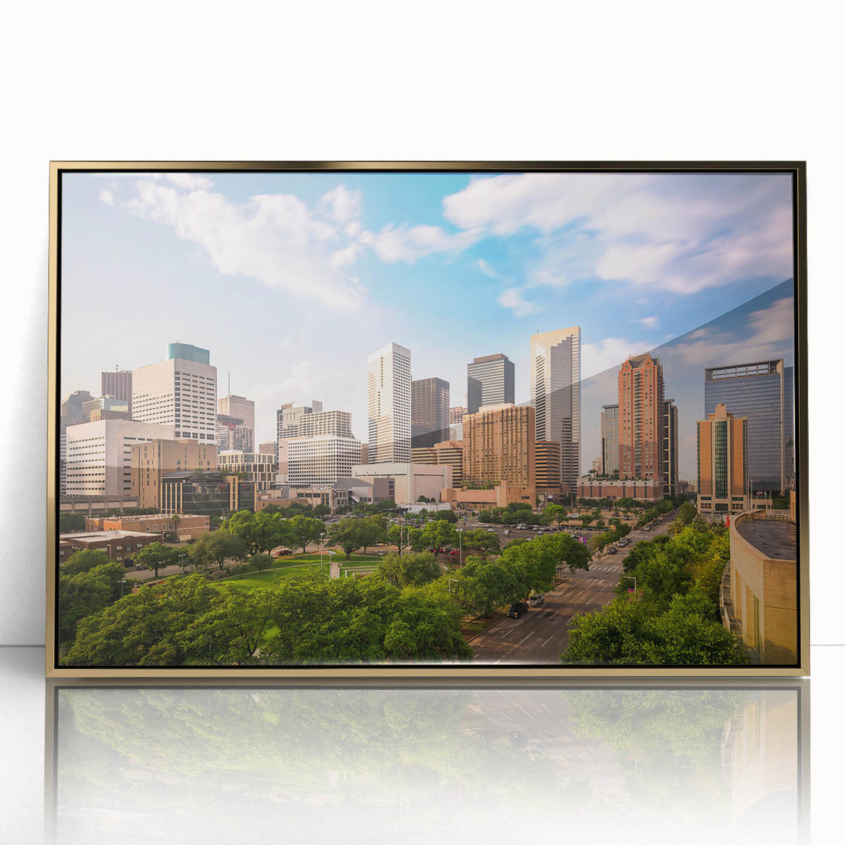 Large art print featuring a mid-century modernist abstract design in muted earth tones on canvas.