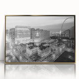 Large art print featuring a mid-century modernist abstract design in pastel shades, ideal for nursery wall art.