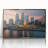 Mid-century modernist art print featuring geometric shapes in muted earth tones on canvas, suitable for nursery wall decor.