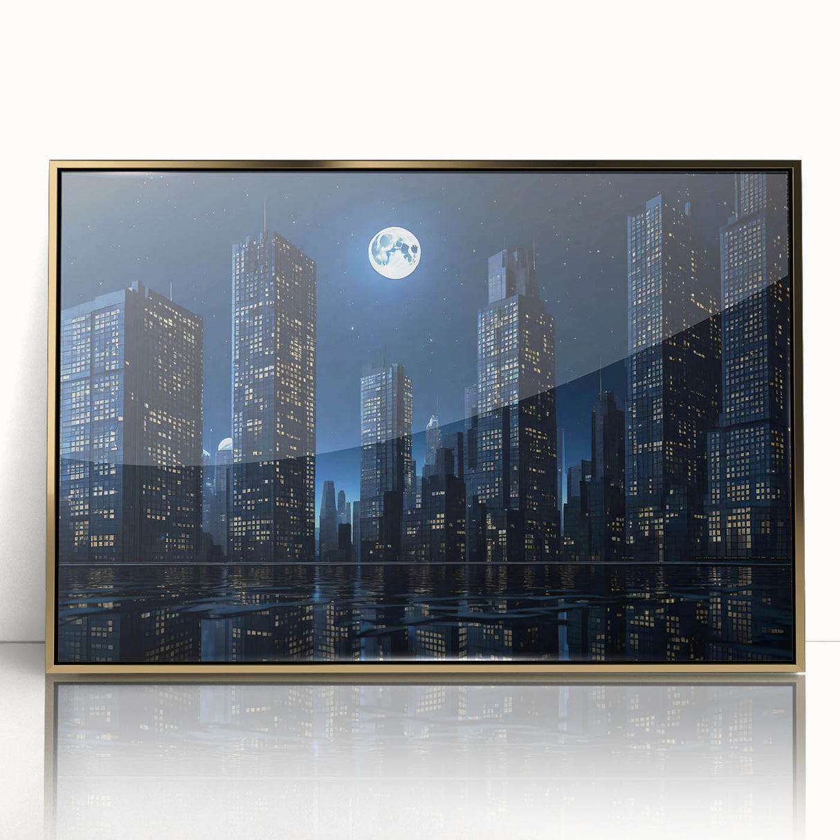 Large art print of a mid-century modernist abstract design in muted earth tones.