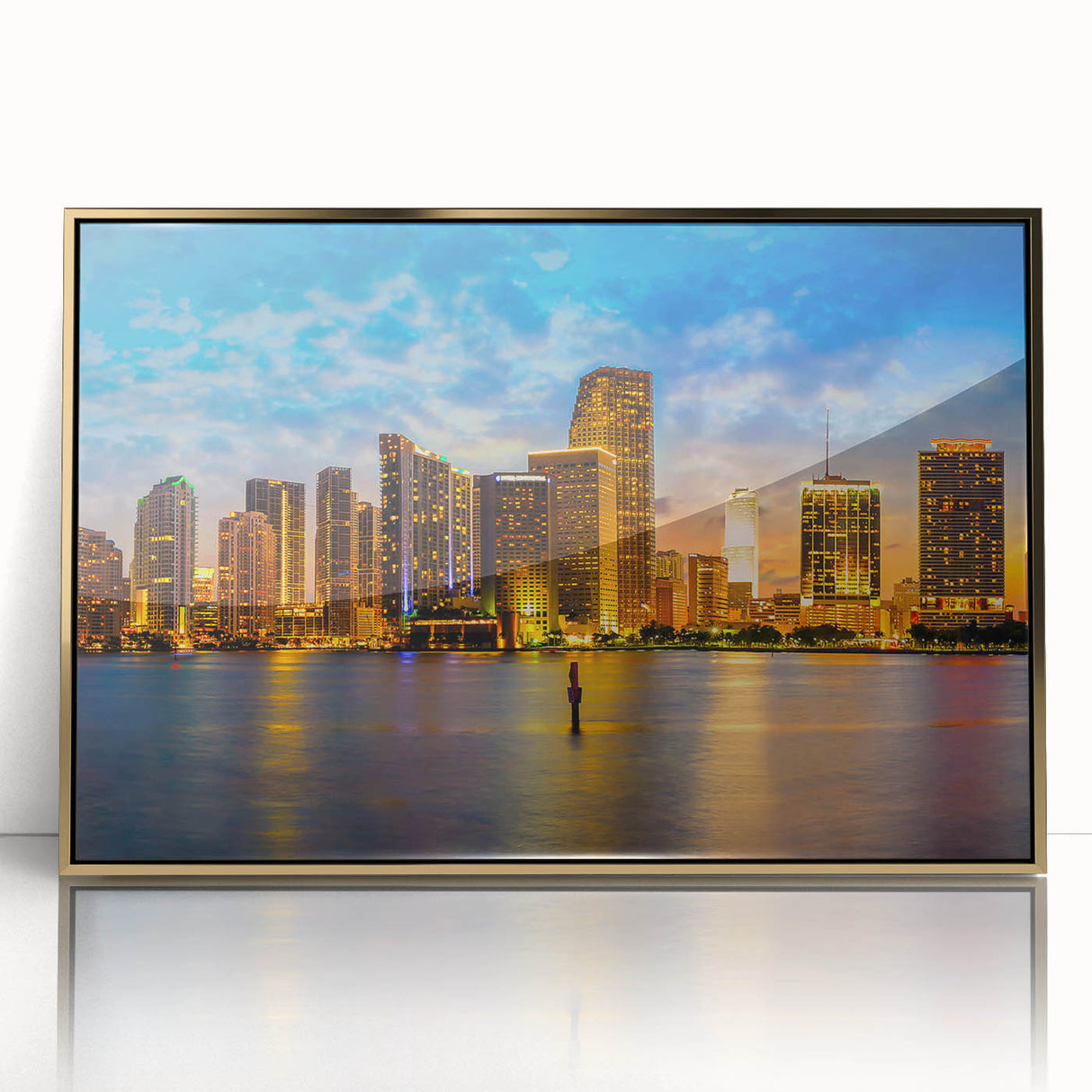 Large art print of a mid-century modernist abstract design in muted earth tones on canvas.