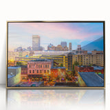 Large art print featuring a mid-century modernist abstract design in muted earth tones, ideal for nursery wall decor.