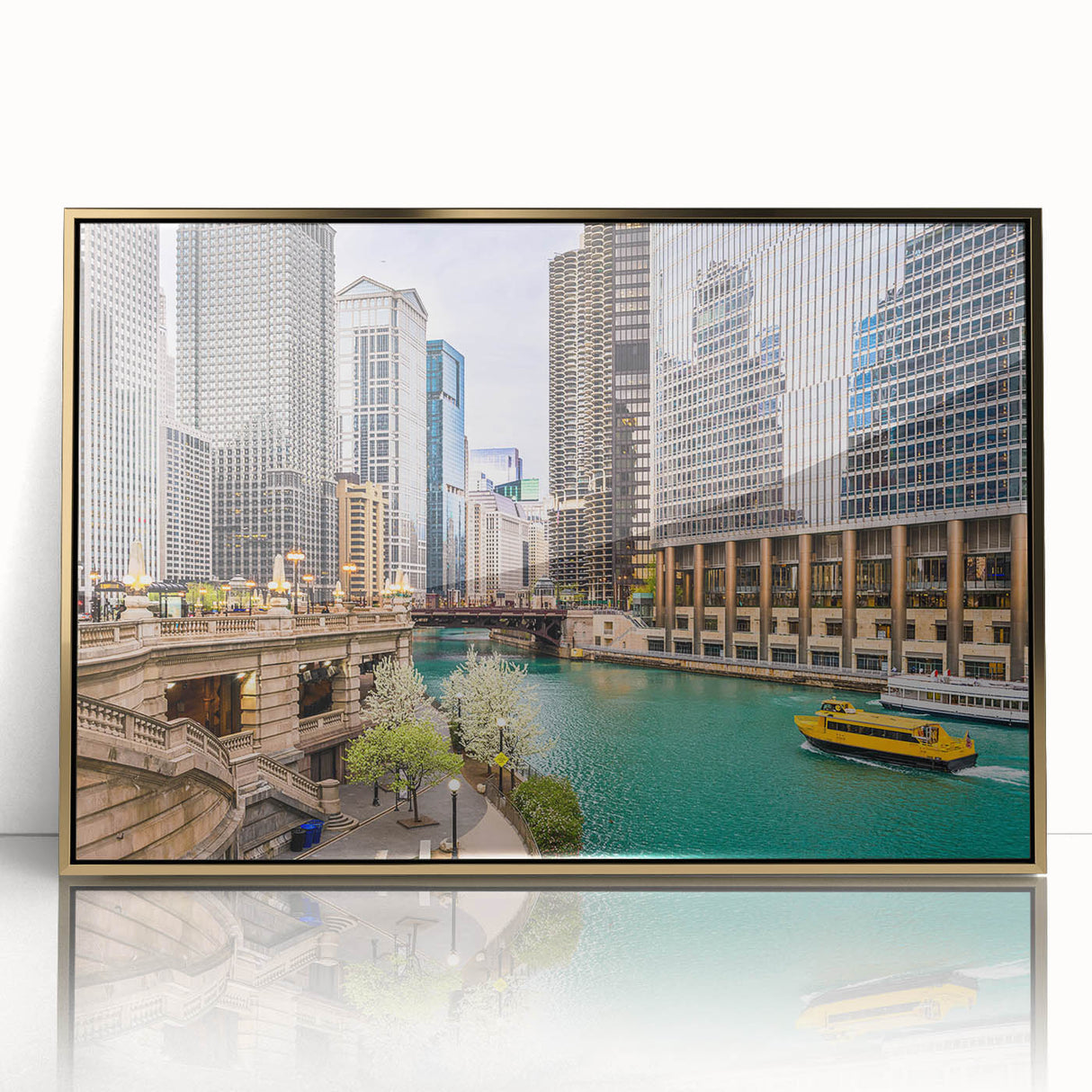 Large art print featuring a mid-century modernist abstract design in muted earth tones on canvas.