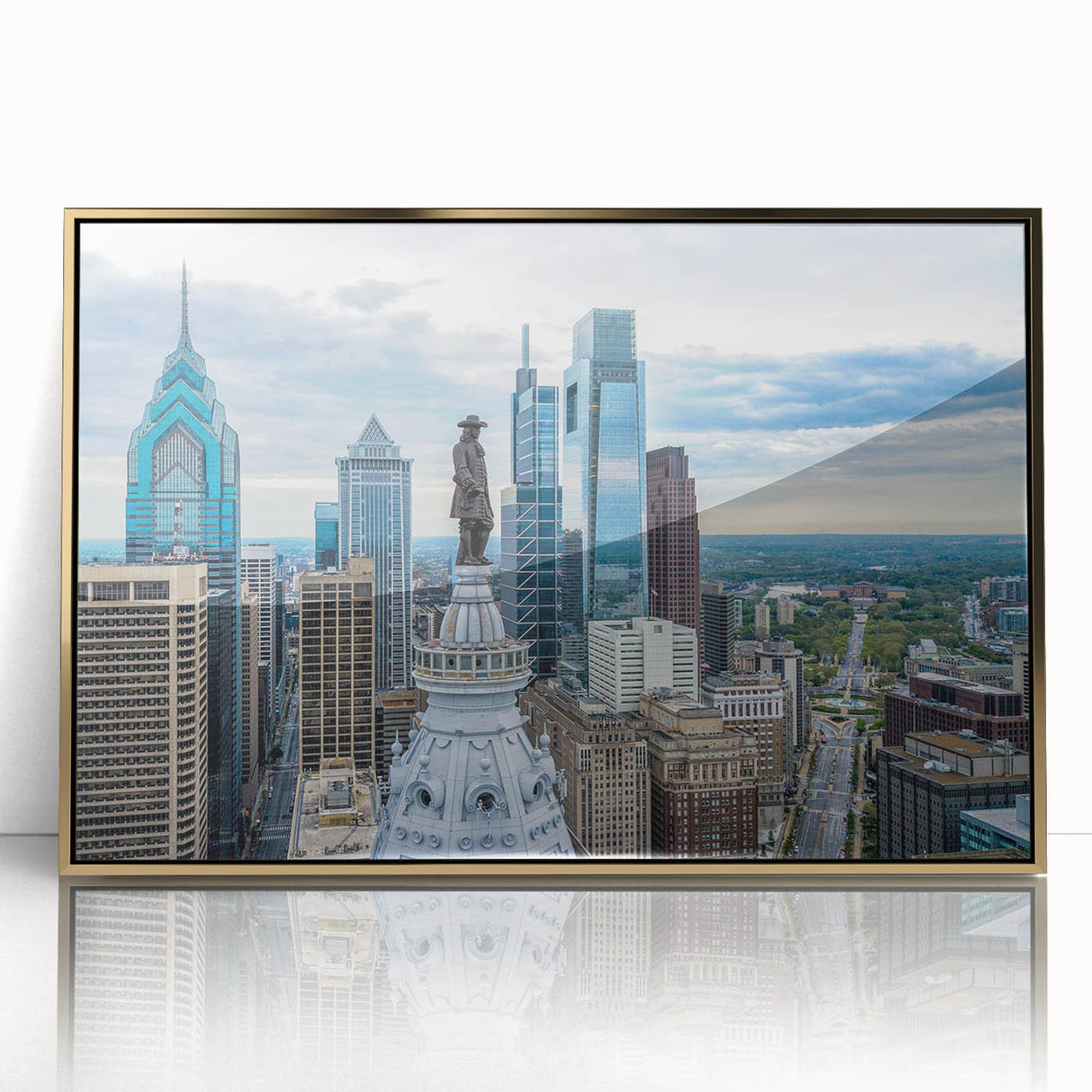 Large art print featuring a mid-century modernist abstract design in muted earth tones on canvas.