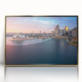 Large art print featuring a mid-century modernist abstract design in muted earth tones on canvas.