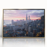 Large art print featuring a mid-century modernist abstract design in muted earth tones on canvas.