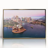 Mid-century modernist large art print on canvas, featuring geometric shapes in muted earth tones.