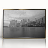 Mid-century modernist art print featuring geometric shapes in muted earth tones on canvas, suited for nursery wall decor.