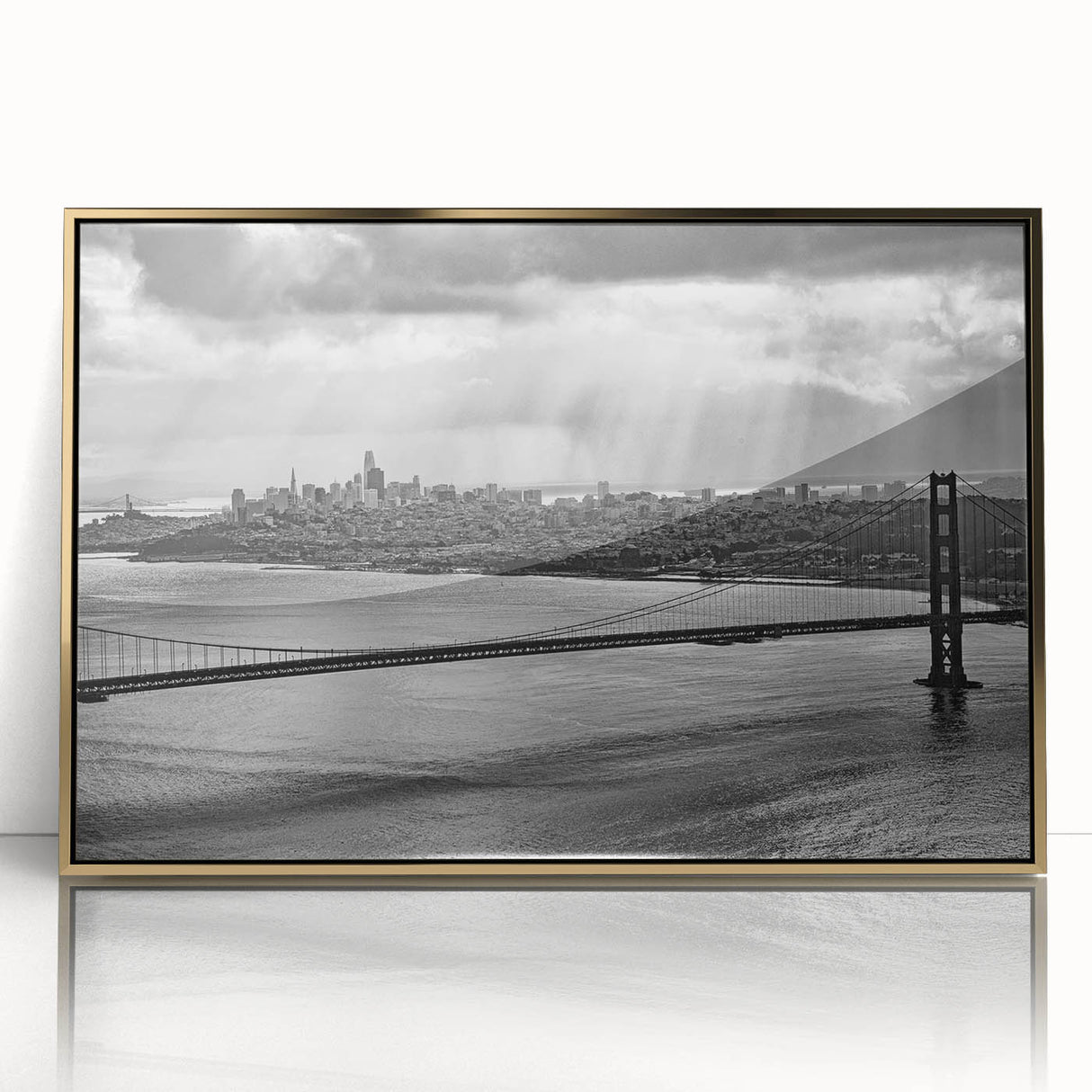 Large art print featuring a mid-century modernist abstract design in muted earth tones on canvas.