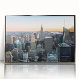 Mid-century modernist art print featuring geometric shapes in muted pastel tones, ideal for nursery wall art.