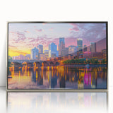 Mid-century modernist art poster featuring geometric shapes in muted earth tones, ideal for nursery wall decor.