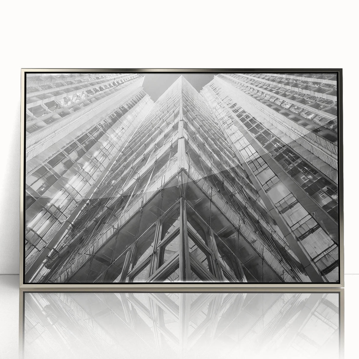 Mid-century modernist art poster featuring geometric shapes in muted pastel colors on canvas, suitable for nursery wall art.