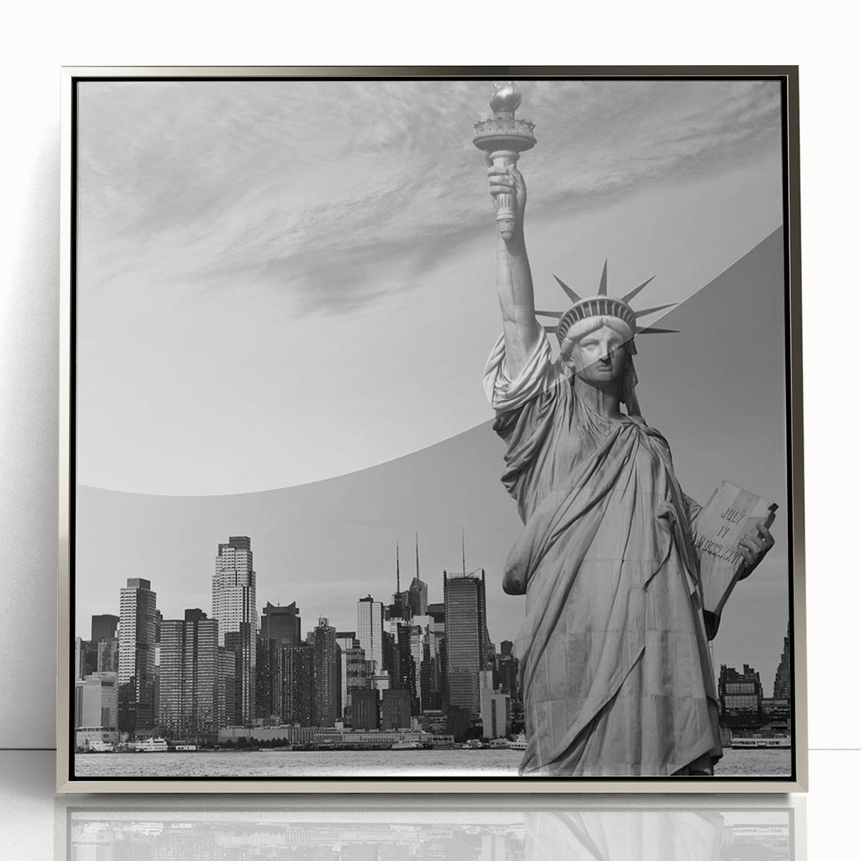 Large art print featuring a mid-century modernist abstract design in muted earth tones on canvas.