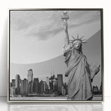 Large art print featuring a mid-century modernist abstract design in muted earth tones on canvas.