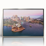 Mid-century modernist art poster featuring geometric shapes in muted colors, ideal for nursery wall decor.