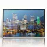 Mid-century modernist art deco poster featuring geometric shapes in pastel shades on canvas, ideal for nursery wall art.