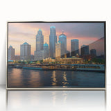 Mid-century modernist art print featuring geometric shapes in muted earth tones on canvas, suitable for nursery wall decor.