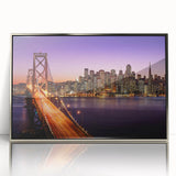 Mid-century modernist art deco poster featuring geometric shapes in muted pastel colors on canvas.