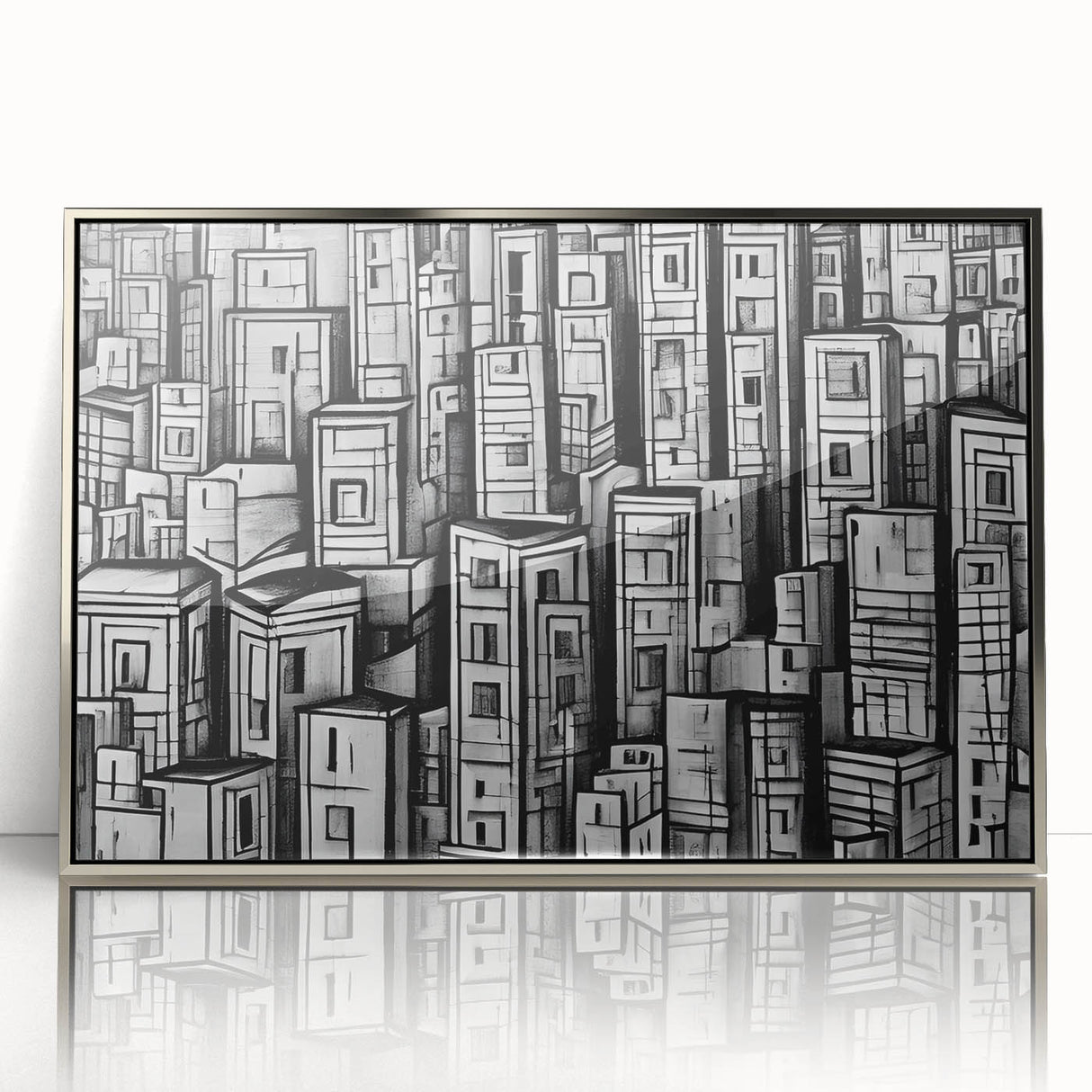 Mid-century modernist art print depicting geometric shapes in pastel hues, ideal for nursery wall art.