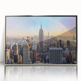 Mid-century modernist art poster featuring geometric shapes in muted earth tones, ideal for nursery wall decor.