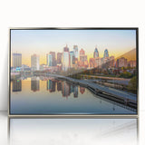 Mid-century modernist art featuring geometric shapes in muted earth tones on canvas, suitable for nursery wall decor.